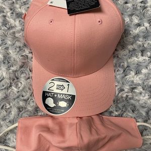 2 in 1 baseball cap w/attached mask.